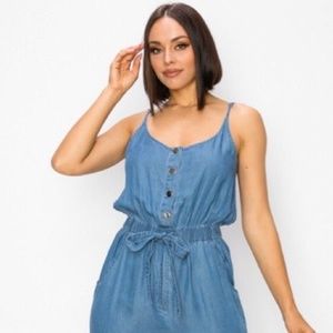 Denim Chambray Jumpsuit
